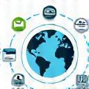 Icono de Channel Manager que representa múltiples canales de distribución con flechas de sincronización